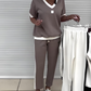 Set van casual V-hals top en broek voor dames 【Hoge kwaliteit】
