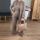 💞Conjunto elegante de 3 peças, incluindo cardigan comprido, blusa e calças💞PORTES GRÁTIS