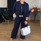 💞Conjunto elegante de 3 peças, incluindo cardigan comprido, blusa e calças💞PORTES GRÁTIS