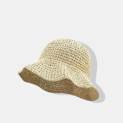 ❤️ Chapeau de paille à large bord tissé à la main pour femme